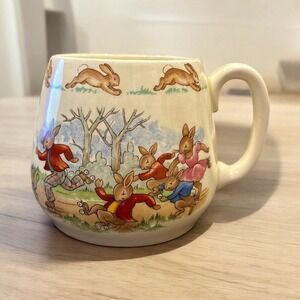 ROYAL DOULTON BUNNYKINS TEA Coffee Cup Mug Rollerskating Roller Skate 1936 EUC